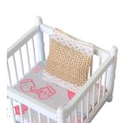 Ameublement de Maison de poupée à l'échelle 1/12-2pcs Mini Coussin et Oreiller en Dentelle pour canapé