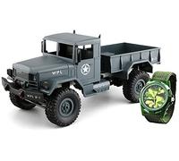 Amewi 22327 Gris + Horloge U.S. Militaire Camion télécommandée 4WD RTR 1:16 avec Horloge pour Enfant
