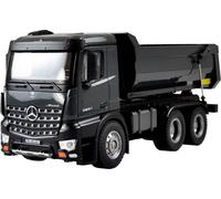 Amewi 22504 Benz Mercedes Camion, carrosserie en métal V2, véhicule sous Licence radiocommandé RTR, 2,4 GHz, avec Batterie supplémentaire, Gris