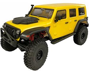 Amewi 22521 AMXRock AM18 Scale Crawler Kratos Échelle 1:18 RTR télécommandée avec télécommande, Batterie et câble de Charge Jaune