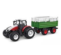 Amewi 22601 Tracteur RC avec Transporteur de bétail, Son et lumière, RTR 1:24 avec télécommande, Batterie, câble de Charge