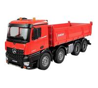 Amewi Mercedes-Benz Arocs Camion Benne télécommandée 8 x 4/4 4WD 1:18 RTR Rouge, modèle de Camion télécommandé