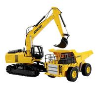 Amewi 22710 2-in-1 Set Kipper & Kettenbagger 1:24 électrique Modèle réduit RC débutant prêt à fonctionner (RtR) avec ef