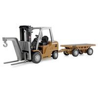 Amewi 22745 Modèle réduit de véhicule de construction MINI chariot élévateur en métal, avec remorque, proportionnel à 8 canaux