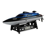 Amewi Bateau radiocommandé Blue Barracuda V2 26093 – RTR 2,4 GHz, interrupteur sécurité – Noir/Bleu