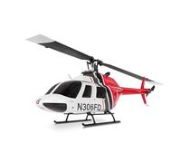 Amewi Bell 206 Pro Brushless CP Hélicoptère 6 canaux 6G RTF RC télécommandé Blanc/Rouge