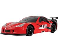 Amewi Corvette C6.R Drift Car rouge brushed 1:18 Auto RC électrique Drift 4 roues motrices (4WD) prêt à voler (RtF) 2,4 GHz avec accu et câble de charge, kit