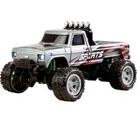 Amewi gris brushed 1:64 Auto RC électrique Monstertruck propulsion arrière prêt à fonctionner (RtR) 2,4 GHz avec accu et câble de