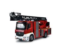 Amewi Mercedes-Benz 22502 Véhicule de Pompier à échelle pivotante 1:18 RTR, véhicule sous Licence Rouge/Blanc