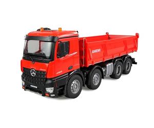 Amewi Mercedes-Benz Arocs Camion Benne télécommandée 8 x 4/4 4WD 1:18 RTR Rouge, modèle de Camion télécommandé