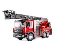 Amewi Véhicule de Pompier - Échelle rotative télécommandée - Échelle 1:18 RTR - pour Enfants de 8 Ans - Rouge