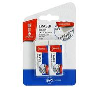 Amex memobe Lot de 2 gommes à effacer Basic en plastique blanc pour crayons à papier Dessin Art Enfants école et université