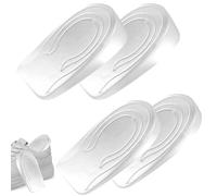 Amexo 2 Paires Talonnette Silicone, Talonettes Rehaussantes Silicone Transparent Semelle Talon Gel Semelle Rehaussante pour Coussinets (1 cm + 2 cm) (Femme (1 cm + 2 cm))