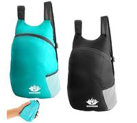Amexo 2 Pièces Sacs à Dos Pliables Ultralégers, Sac à Dos de Sport Étanche pour Homme et Femme, Sac à Dos de Randonnée Léger pour Voyage Camping Marche