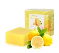 Amexo 2 Pièces Savon au Citron Savon Antiseptique Skincare Savon Naturel Solide 100g Savon Éclaircissant le Corps le Visage Savon Curcuma pour Bain Douche Lavage (Citron)
