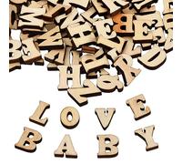 Amexo 200 Pièces Lettres en Bois, Alphabet en Bois pour Non Peints Bricolage Décorations, Lettre Majuscule Couleur Naturelle pour Enfants Début Éducatifs Jouets d'Apprentissage Jouets Jeux