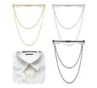 Amexo 3 Pièces Épingle à Cravate Chemise de Épingles à Cravate Pince à Cravate pour Homme Chemise Barre Broche à Col de Chemise Hommes Garçon Chemise Collier Clip pour Mariage Affaires Accessoires