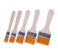 Amexo 5 Pièces Pinceaux Peinture Mur Pinceaux à Peinture Plats Pinceaux Plats avec Manche en Bois Pinceau Lasure Bois Sets de Pinceaux de Peinture pour Peinture Huile et Peinture Acrylique