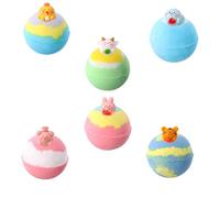 Amexo 6 Pièces Bombe de Bain Enfant, Coffret Cadeau Boules de Bain Bombes de Bain Moussantes Organiques Naturelles Bombe de Douche avec Jouet Surprise à l'intérieur pour Filles et Garçons