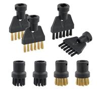 Amexo 8 Pezzi Spazzole Set per Pulitore a Vapore Testine di Ricambio per Vapore Kärcher Spazzola Ugelli Parti di Ricambio per Pulizia a Vapore Pulitore a Vapore Accessori per Kärcher