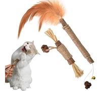 Amexo Bâtons à Mâcher pour Chats Naturels, 2 Pièces Jouets à Mâcher pour Chat, Boules d'herbe à Chats, Jouet Interactif pour Chats pour Les Soins Dentaires Favorise la Digestion