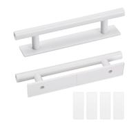 Amexo Lot de 2 Poignée de Meuble Autocollante, 150mm Poignées de Porte Coulissante Self-adhesive Furniture Handles pour Tiroir Meuble Cuisine Cuisine Home Decorating (Blanc)