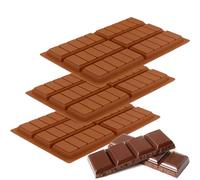 Amexo Moules à Chocolat en Silicone, 3 Pièces Moule Tablette Chocolat sans BPA, Moule Chocolat de 6 Cavités Flexibles Moules en Silicone DIY pour Chocolat Gelées Bonbons