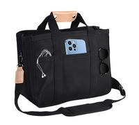 Amexo Sac Fourre-tout Multi-poches pour Femme, Sac à Main en Toile avec Poignée Femme Sac Bandoulière Sac Fourre Tout Tote Bag pour Voyage École Travail Clinique Cours