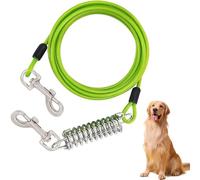 Amexo Tie Out Laisse pour Chien, 3m Chaînes Robustes avec Amortisseur, Laisse avec Câble en Acier Revêtu pour Chiens de Cour, Laisse Anti-Mastication pour Chiens de Taille Moyenne et Grande