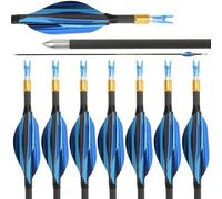 AMEYXGS 31 Pouces Flèches en Carbone ID 4.2mm Flèches de Chasse 700 800 900 1000 Spine Flèches d'arc de Compétition pour Arc Recourbé Arc à Poulies 6/12 Paquet