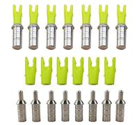 AMEYXGS 50x Encoches de Flèche avec Aluminium Pin Broches en Aluminium Queues de Flèche en Plastique Taille S L pour ID 4.2/6.0/6.2mm Arbre de Flèche (4.2mm, Jaune L)
