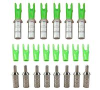 AMEYXGS 50x Encoches de Flèche avec Aluminium Pin Broches en Aluminium Queues de Flèche en Plastique Taille S L pour ID 4.2/6.0/6.2mm Arbre de Flèche (4.2mm, Vert S)