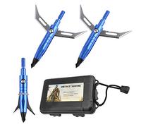 AMEYXGS 6/12 pièces Chasse Broadheads Flèche à Visser pour tir à l'arc Broadheads avec étui de Rangement 95 Grain 2 Lames Broadheads pour Compound Arc arbalète (6pcs)