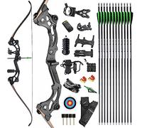AMEYXGS Tir à l'arc 64" Takedown Arc Recourbé Set 30-40lbs Arc Classique pour Adultes et Jeunes Arc et Fleche Arc de Chasse pour Le Tir à l'extérieur et l'entraînement à la Cible