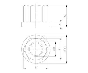 AMF Écrou allongé no. 6334 M12 ouv. de clé 19 mm AMF Quantité:1