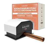 Amfa4000® Adoucisseur d’Eau Magnétique - Système Anti-Calcaire Sans Sel pour Toute la Maison, Installation 5 min, Protection Tuyauterie et Appareils Électroménagers