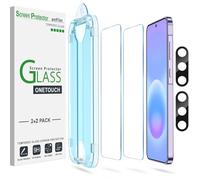 amFilm Lot de 2 + 2 Films de Protection en Verre Trempé pour Samsung Galaxy A57 5G, Dureté 9H avec Protection d'objectif d'appareil Photo, Installation Facile et sans Bulles