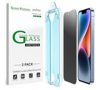 amFilm OneTouch Lot de 2 protecteurs d'écran de confidentialité en verre trempé 9H de 6,1" anti-espion bord à bord avec kit d'installation facile