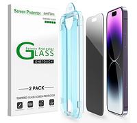 amFilm OneTouch Lot de 2 protecteurs d'écran de confidentialité en verre trempé 9H de 6,1" anti-espion bord à bord avec kit d'installation facile