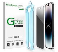 amFilm OneTouch - Lot de 2 protections d'écran en verre trempé pour iPhone 14 Pro Max (6,7") 2022 - avec kit d'installation facile, couverture complète compatible avec les coques