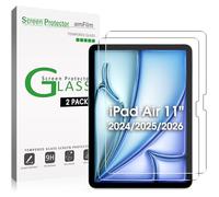 amFilm Protection d'écran pour iPad Air 11" OLED M2 [modèle 2024] en verre trempé [Face ID, Apple Pencil Pro et étui] [Anti-rayures] [99,99 % HD transparent]
