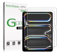 amFilm Protection d'écran pour iPad Pro 13" OLED M4, iPad Air 13" M2 6e génération [version 2024] en verre trempé [Face ID, Apple Pencil Pro et étui] [Anti-rayures] [99,99 % transparent HD]