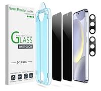 amFilm Protection écran de Confidentialité pour Samsung Galaxy S24 Plus 5G | Verre Trempé de avec Protecteurs d'objectif de Caméra [Anti-Espion et Protection de la Vie privée] 2+2 Pièces-S24 Plus-6.7''