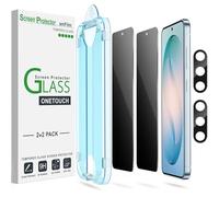 amFilm Protection écran de Confidentialité pour Samsung Galaxy S26 5G | Verre Trempé de avec Protecteurs d'objectif de Caméra [Anti-Espion et Protection de la Vie privée] 2+2 Pièces-S26-6.3''