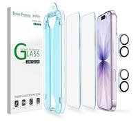 amFilm Verre Trempé pour iPhone 17 6.3", OneTouch 2 Pièces Protection D'écran avec Protecteurs d'objectif de Caméra, étui Compatible