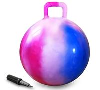 AMFUN 18 Pouces Ballon Sauteur pour Enfants, 45cm Gonflable Balle Trémie avec Poignée, Capacité de Charge Max. 90KG pour Enfants Dès 3 Ans Intérieur & Extérieur (Rose-Bleu)