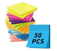 AMFUN 20 Blocs Notes Autocollantes Super Sticky, 76mm x 76mm Notes Sticky, 50 Feuilles par Bloc, 8 Couleurs, Feuillets Super Adhésifs pour Rappels, Listes de Tâches et Prise de Notes(1000 Feuillets)
