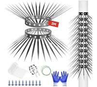 AMFUN 200cm Bande Anti Fouine en Acier Inoxydable, Découpable, Ceinture Anti Chats avec Accessoires, Ceinture Anti Fouine pour Tuyau de Descente, Grenier, Arbre Maison, Gouttière, Jardin