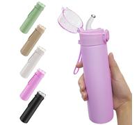 AMFUN 250ml Petite Bouteille Isotherme, Gourde Isotherme avec Couvercle Verrouillable Anti-fuite, Bouteille D'eau Acier Inoxydable à Double Paroi, sans BPA, pour Running, École, Bureau (Rose)