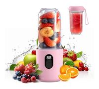 AMFUN 500ML Mini Mixeur Portable, Mixeur Blender avec écran numérique, Rechargeable Blender portable avec 16 Lames pour Smoothies et Milk-Shakes, Voyage, Salle de Sport (Rose)